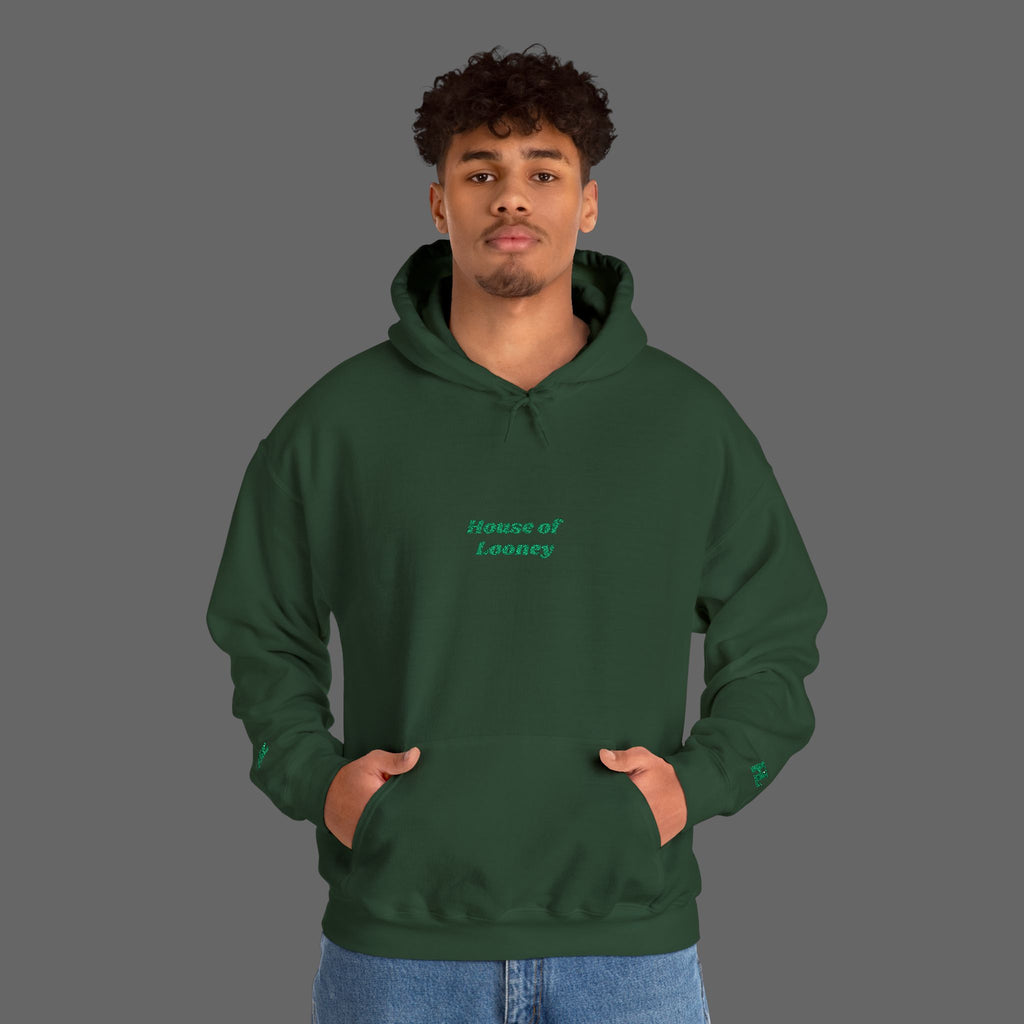 Green Modern Embroidered Hoodie