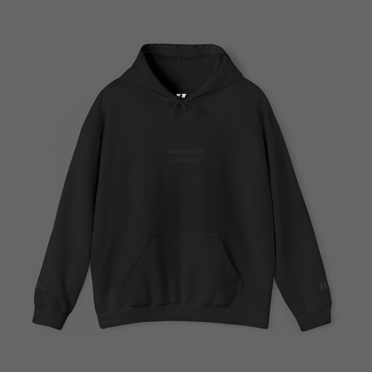 Black on Black Modern Embroidered Hoodie