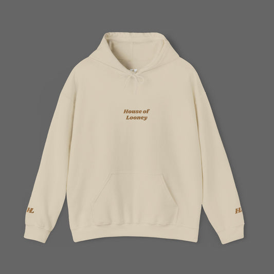Tan Modern Embroidered Hoodie